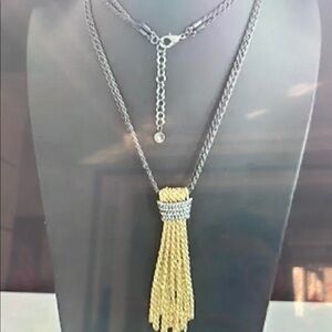 Elegant Gold and Silver Tassel Necklace